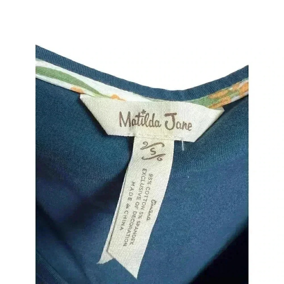 Matilda Jane Women's Blue Ruffle Hem Swing Summer Dress Size Small - Picture 2 of 8